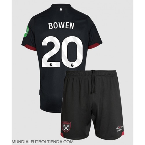 Camiseta West Ham United Jarrod Bowen #20 Segunda Equipación Replica 2024-25 para niños mangas cortas (+ Pantalones cortos)